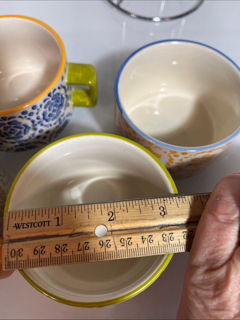 Pier 1 Imports set of four stacking mugs, espresso style (in tree) stoneware - Picture 11 of 14